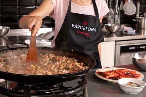 Interactieve Paella & Markt : Bodemloos uitzicht op wijn en Rambla