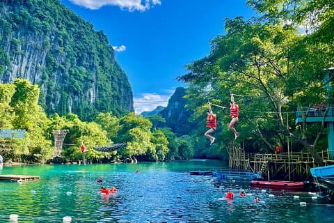 Paradise Cave & Dark Cave aventure Zipline Bain de boue, Jungle Trek