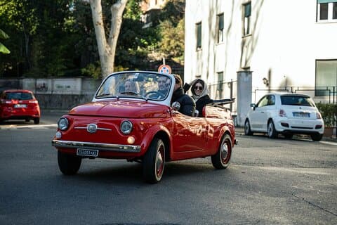 Klassisk eleganse: Vintage Fiat 500 Cabriolet Roma Tour