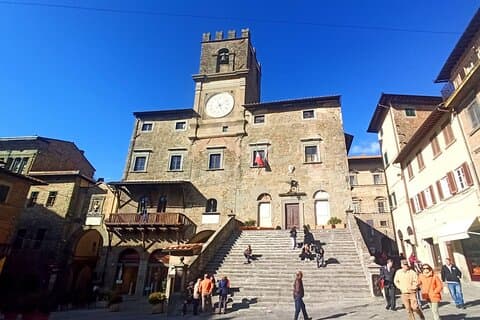 Excursão privada de arte e vinho em Cortona e Montepulciano, com almoço e 2 degustações de vinhos