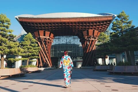 Excursão guiada privada de 6 horas em Kanazawa e experiência de quimono