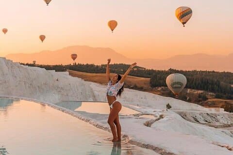 Passeio de balão de ar quente em Pamukkale saindo de Kemer