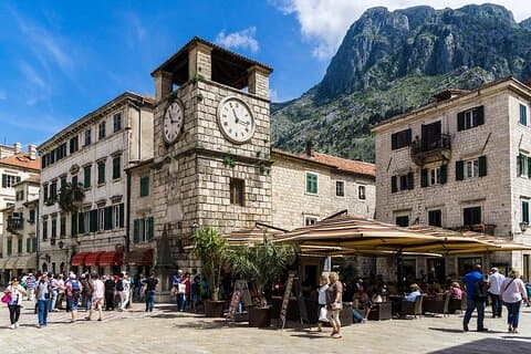Karta över Kotor Bay
