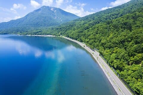 Klarster See in Japan Nationalparkpaket des Shikotsu-Sees