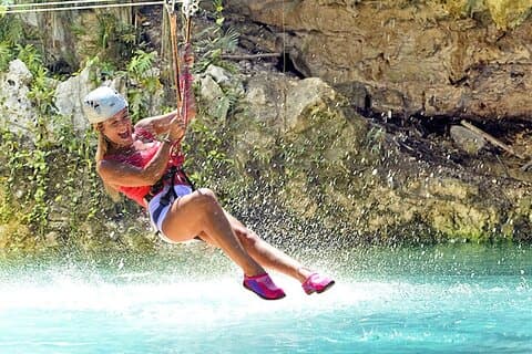Canyoning and Zipline in Polylimnio Waterfalls