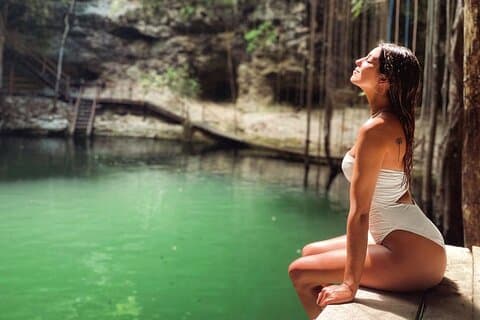 Ek Balam y cenote nadando en ciudad maya