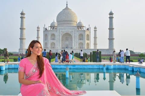 Soloppgang Taj Mahal-tur fra Delhi