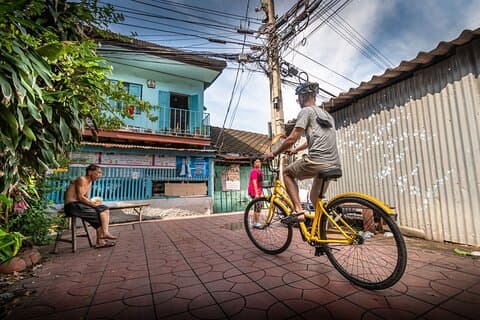 Klassische Fahrradtour durch Bangkok