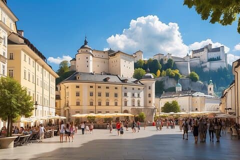 Transfert panoramique privé de Munich à Salzbourg avec 4h de visites
