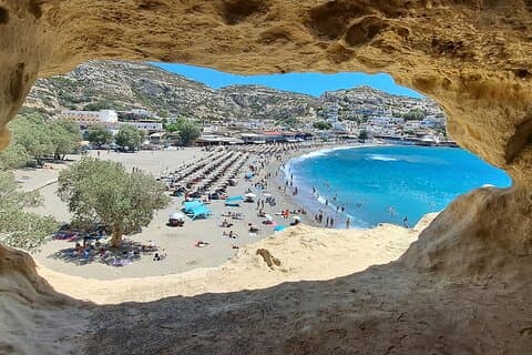 Visite privée du sud de la Crète et des grottes des hippies depuis Héraklion