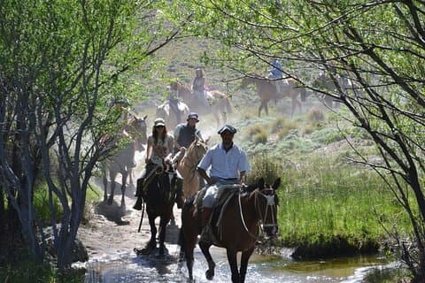 Paardrijden met traditionele Asado en wijn uit Bariloche