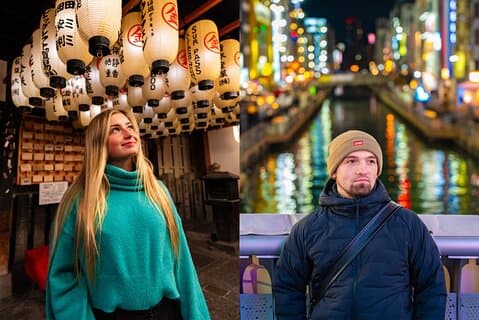 Privat Vibrant Night Photoshoot Experience i Osaka (Dotonbori)