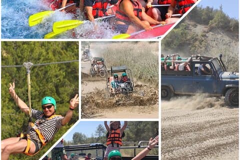 Süber Combo Abenteuer (Rafting Zipline Buggy Jeep Canyon Besuch)
