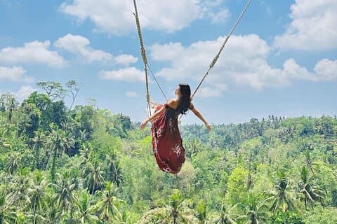 Balançoire de Bali, forêt de singes et cascade Visite privée