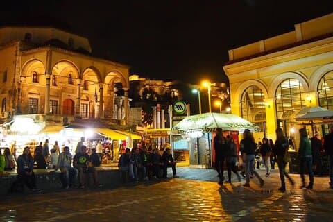 Athen bei Nacht: Rundgang