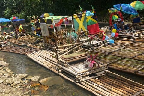 Bamboo River Rafting Med Limestone Massage Fra Negril