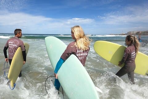 Real Small Group Surf Coaching w/photos in Porto