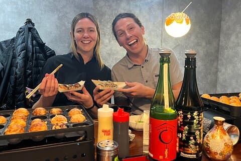 Osaka Sake Tasting & Takoyaki Cooking Experience
