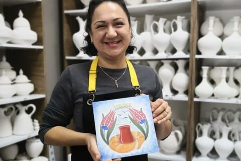 Taller de pintura de azulejos turcos