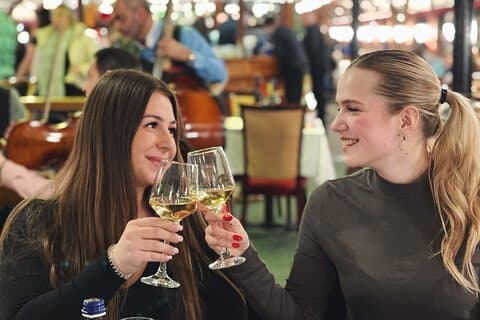 Vin- og matsmakingscruise på Donau