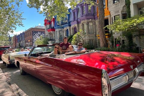 Tour de 2 heures de Montréal dans une Cadillac antique décapotable + Murales sur le Plateau