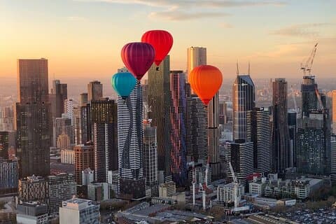 Melbourne City Sunrise Hot Air Balloon Flight with GoPro Photos