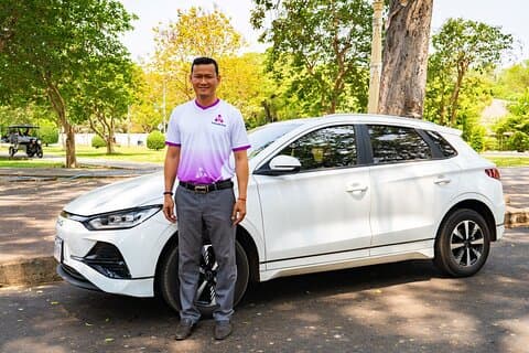 Transfer til eller fra Siem Reap lufthavn SAI med elbil