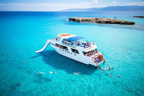 Nafsika II Half Day Cruise Swimming to blue lagoon water slide