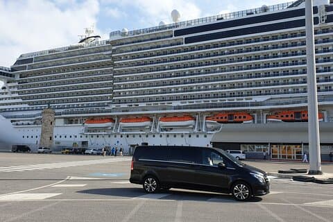 Rom: Privat transfer til eller fra Civitavecchia Port Van Mercedes