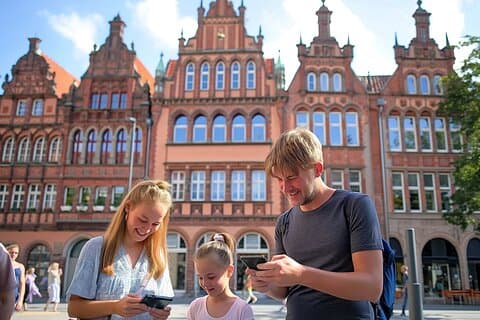 Rally privado de audiolibros en el casco antiguo de Hannover