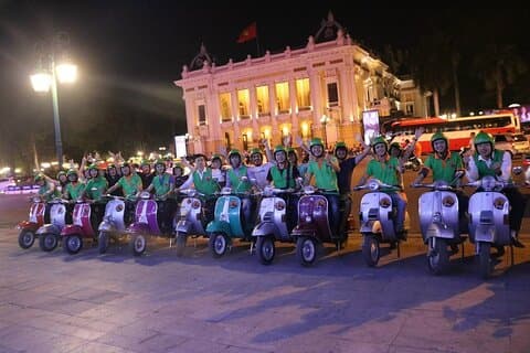 Hanoi Vespa After Dark Street Food Tour -Hidden Gem-Train Street