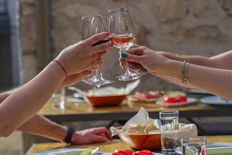 Vin och matprovning i den traditionella vingården