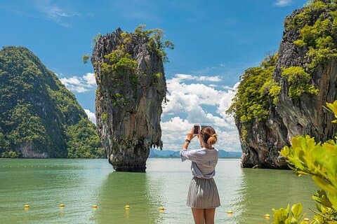 Excursão preguiçosa de um dia em lancha pelas Ilhas James Bond e Yao saindo de Phuket