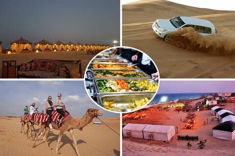 Overnachting in privéwoestijnsafari met dinerbuffet en kameelrit