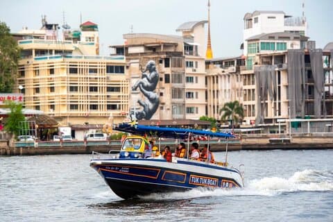 Excursion en hors-bord Tuk Tuk à Bangkok sur la rivière Chao Phraya