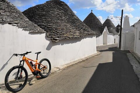 E-sykkel Guidet tur Locorotondo og Alberobello, vin i vingården