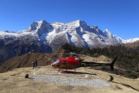 Helikopterhenting fra Syangboche til Kathmandu