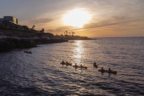 Sunset Kayak Tour of La Jolla Caves for two people (tandem kayak)