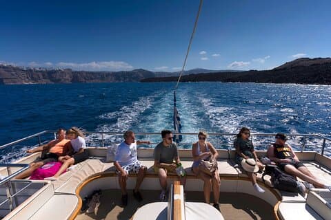Santorini Tour della Caldera con Barca a fondo di vetro
