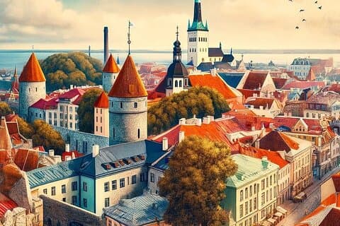 Tallinn un'audioguida con 12 punti turistici