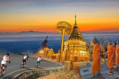 N.1 Chiang Mai: alba in mountain bike da Wat Doi Suthep