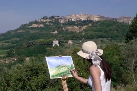 Privat akvarelmalingsoplevelse i Montepulciano