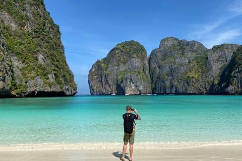 Krabi: Early Bird Phi Phi +4 Islands-tur med frokost med speedbåd