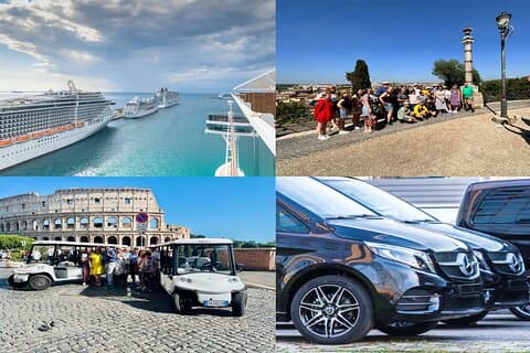 Rome: Exclusieve 6 uur durende sightseeing tour in Golfkar voor Cruisers