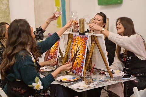 Paint and Wine Party Experience with Unlimited Wine in Rijeka