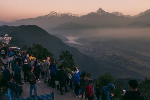 "Senderismo panorámico: 3-4 horas a pie del pueblo de Sarangkot a Naudanda"
