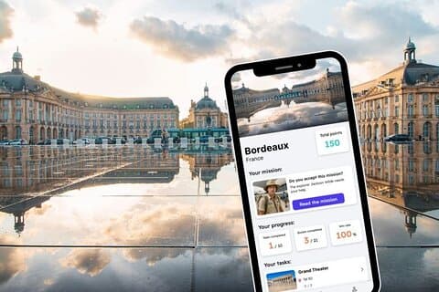 Jogo de exploração de Bordeaux e passeio pela cidade no seu telefone