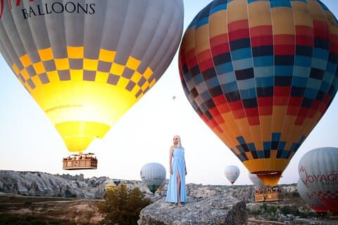 Privates Fotoshooting mit Ballons in Kappadokien