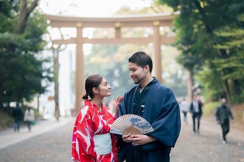 Tokyo, Shibuya: Meiji Shrine Tour i KIMONO / engelsk-vänlig