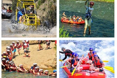 Rafting, Buggy Safari e Zipline con pranzo e trasferimento